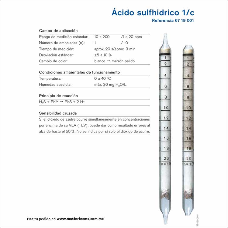 Tubos Drager Detección de Aceite 10/-a-P