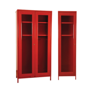 Gabinete metálico rojo para 1 o 2 trajes de bombero, Sköld Safety