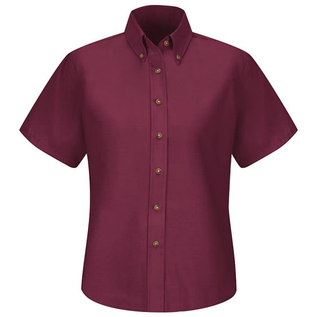 Blusa de vestir de popelina color Burgundy - Red Kap | Mastertec