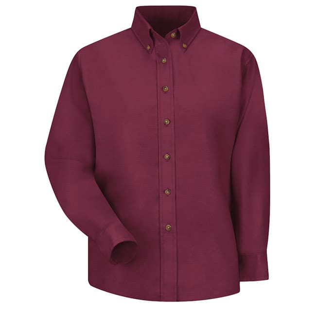 Blusa de vestir de popelina para Dama color Burgundy - Red Kap | Mastertec