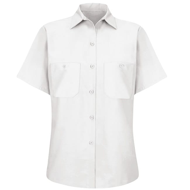 Blusa lisa de trabajo industrial para Dama color White - Red Kap | Mastertec
