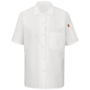 Camisola de cocina para mujer con OilBlok + MIMIX ™ color White - Red Kap | Mastertec
