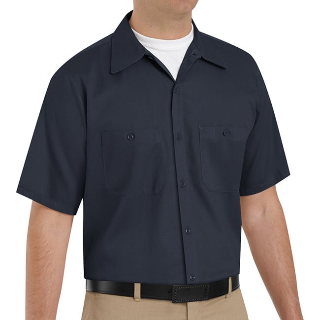 Camisa de trabajo de algodón manga corta color Navy - Red Kap | Mastertec