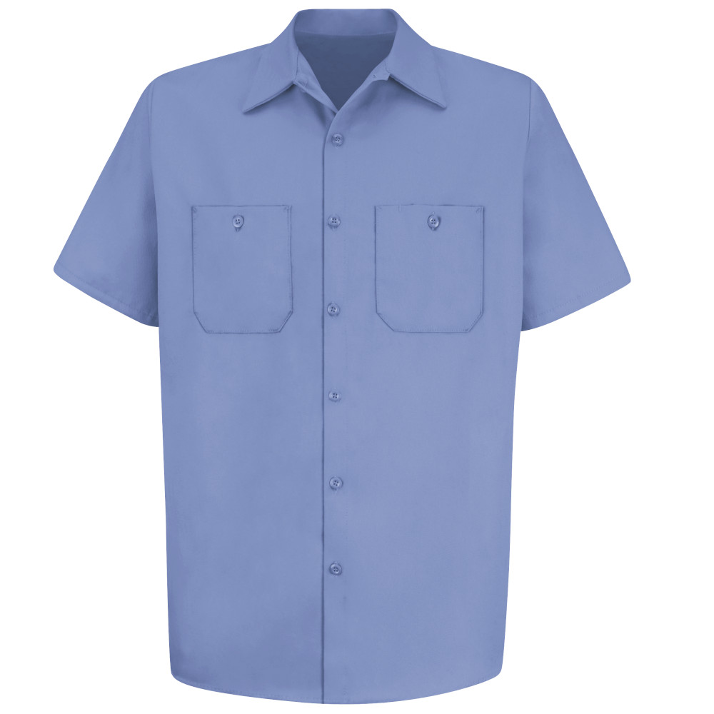 Camisa de trabajo de algodón manga corta color Light Blue - Red Kap | Mastertec