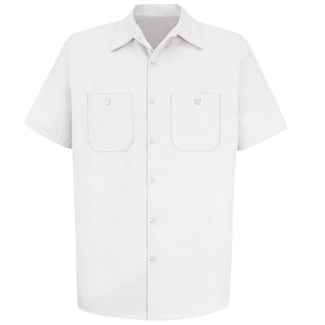 Camisa de trabajo de algodón manga corta color White - Red Kap | Mastertec