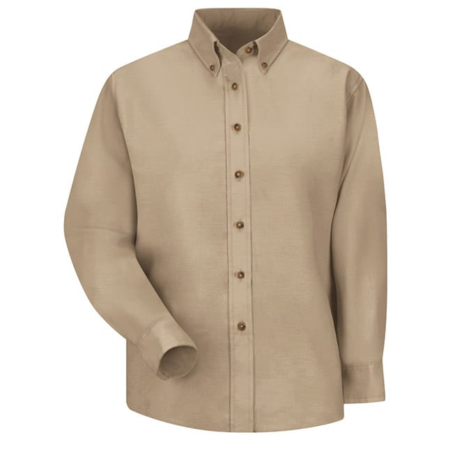Blusa de vestir de popelina para Dama color Khaki - Red Kap | Mastertec