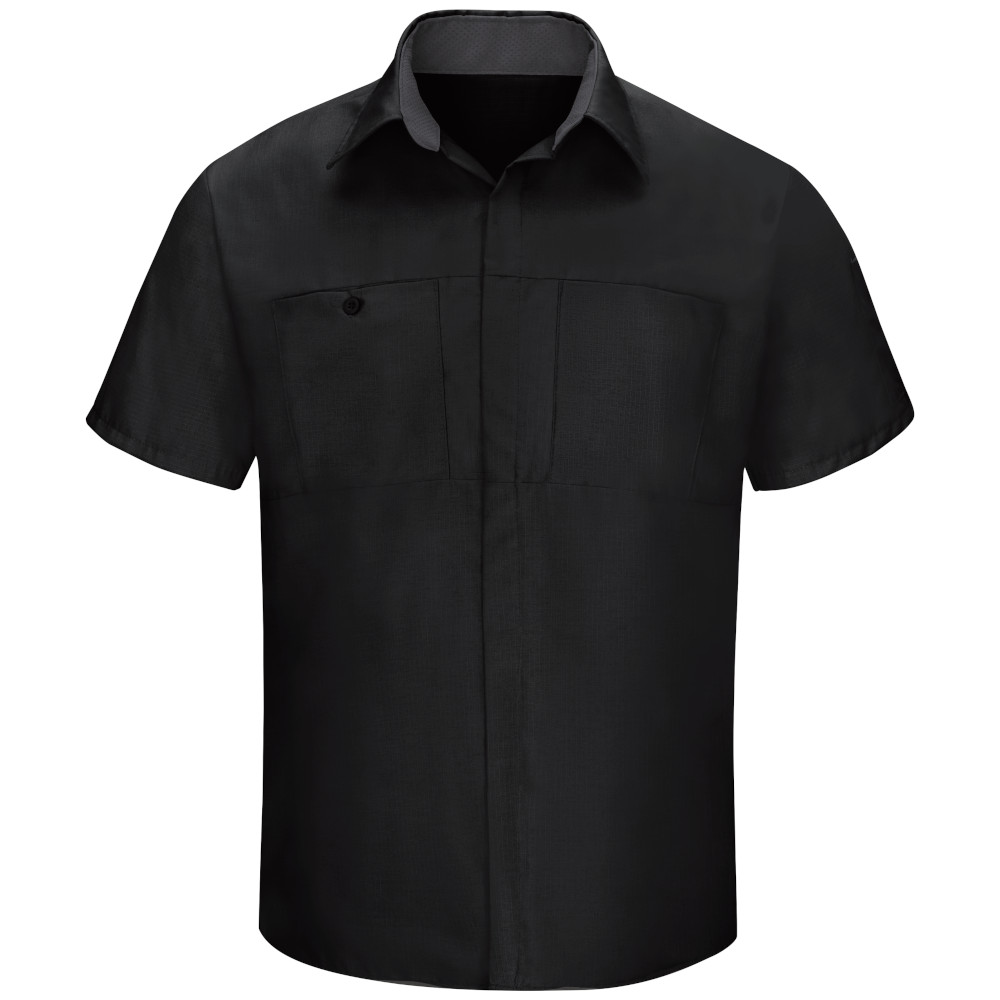 Camisa de taller de alto rendimiento con tecnología OilBlok color Black Charcoal - Red Kap | Mastertec