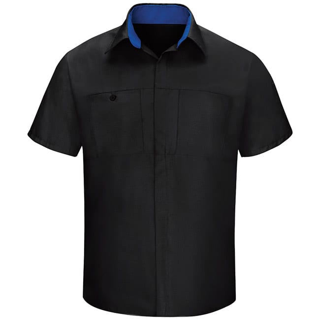 Camisa de taller de alto rendimiento con tecnología OilBlok color Black Royal Blue Mesh - Red Kap | Mastertec