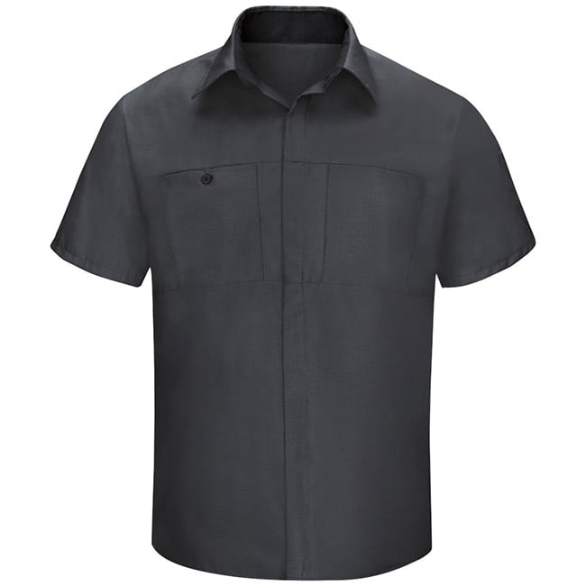 Camisa de taller de alto rendimiento con tecnología OilBlok color Charcoal Black - Red Kap | Mastertec