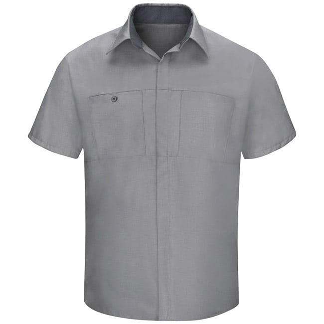 Camisa de taller de alto rendimiento con tecnología OilBlok color Light Grey Charcoal Mesh - Red Kap | Mastertec
