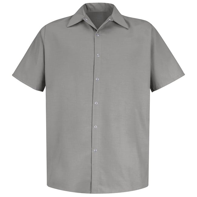 Camisa de trabajo especializada de Poliéster, sin bolsillos color Light Grey - Red Kap | Mastertec