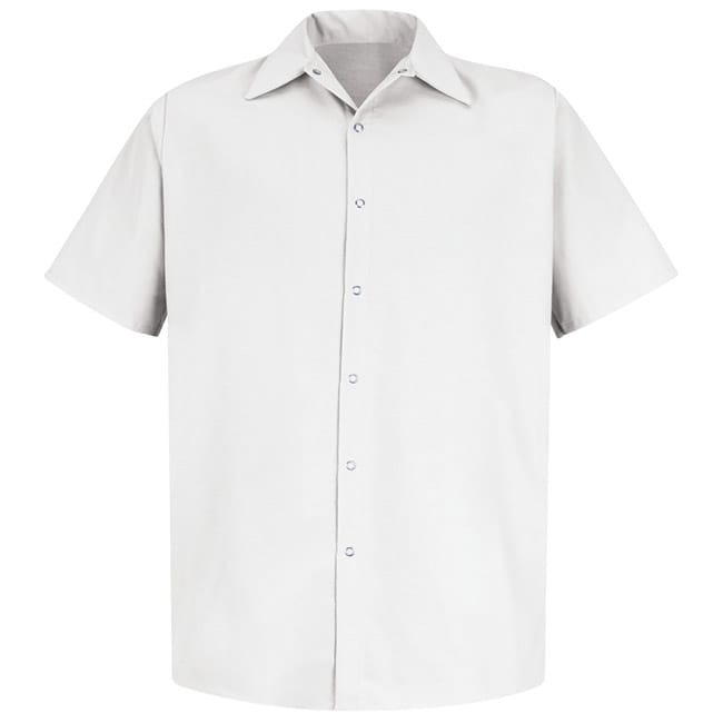 Camisa de trabajo especializada de Poliéster, sin bolsillos color White - Red Kap | Mastertec