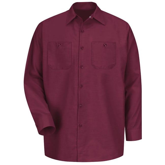 Camisa lisa de trabajo industrial para Hombre color Burgundy - Red Kap | Mastertec