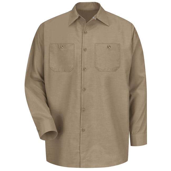 Camisa lisa de trabajo industrial para Hombre color Khaki - Red Kap | Mastertec