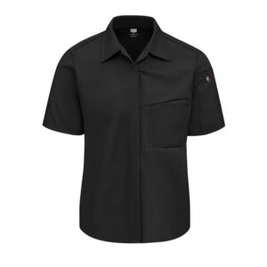 Camisa para cocinero Pro AirFlow y OilBlok para Mujer color Black - Red Kap | Mastertec