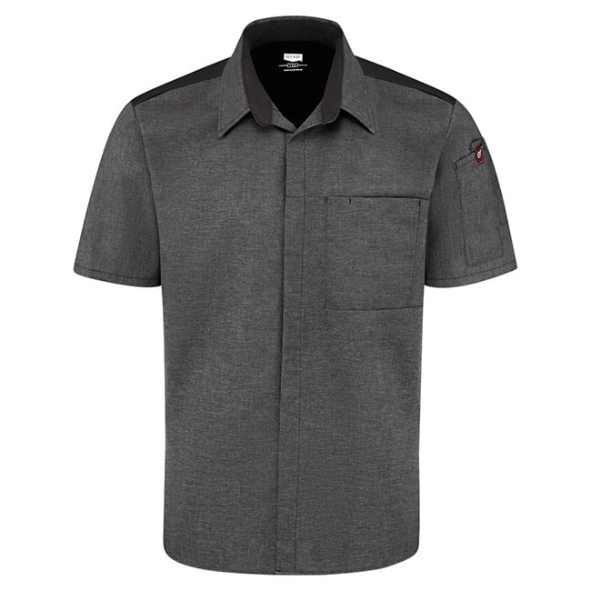 Camisa para cocinero Pro AirFlow y OliBlok para Hombre color Charcoal - Red Kap | Mastertec