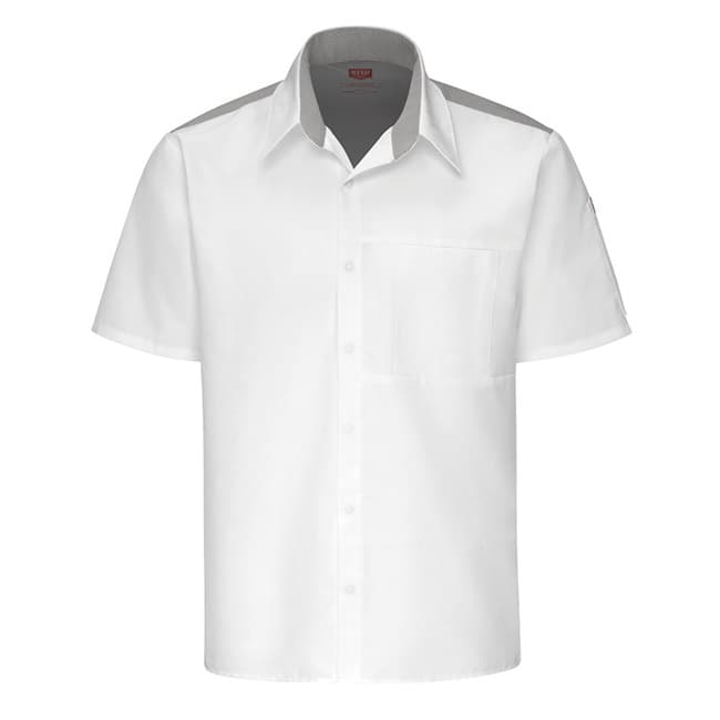Camisa para cocinero Pro AirFlow y OliBlok para Hombre color White - Red Kap | Mastertec