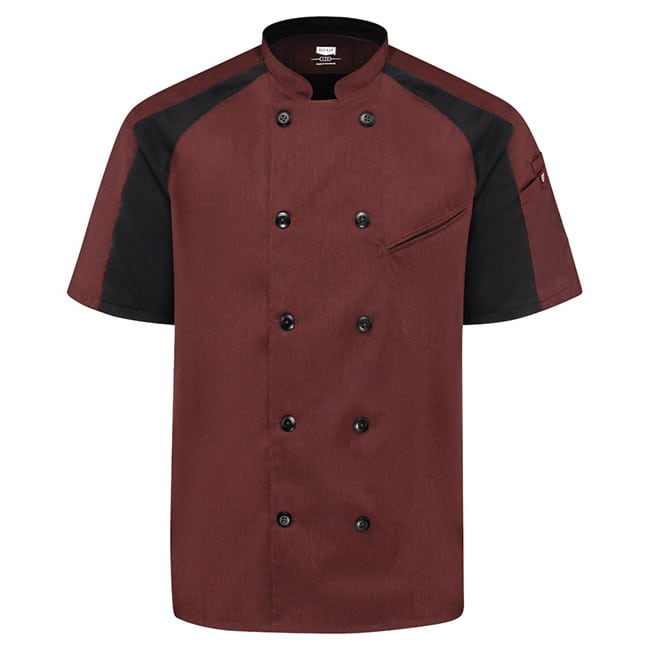 Filipina Manga Ranglán y Pro Airflow para Hombre color Merlot Black - Red Kap | Mastertec
