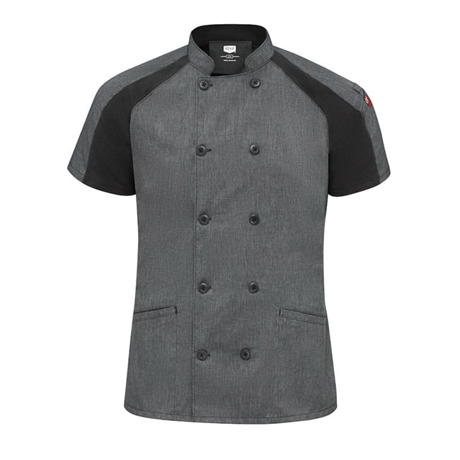 Filipina Manga Ranglán y Pro Airflow para Mujer color Charcoal Black - Red Kap | Mastertec