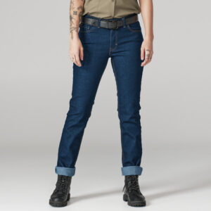 Jeans de mujer industriales de 5 bolsillos, corte slim color Indigo Blue - Dickies | Mastertec