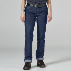 Jeans de mujer de corte regular de 5 bolsillos color Rinsed Indigo Blue - Dickies | Mastertec