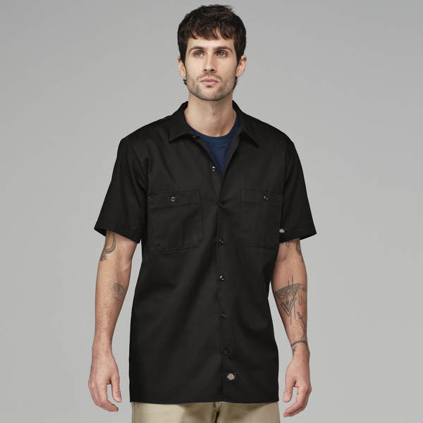 Camisa industrial de manga corta de algodón color Black - Dickies | Mastertec