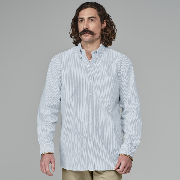 Camisa Oxford de manga larga color Blue White Stripe - Dickies | Mastertec