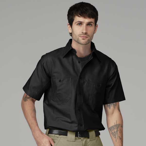 Camisa de trabajo Canvas manga corta color Black - Dickies | Mastertec