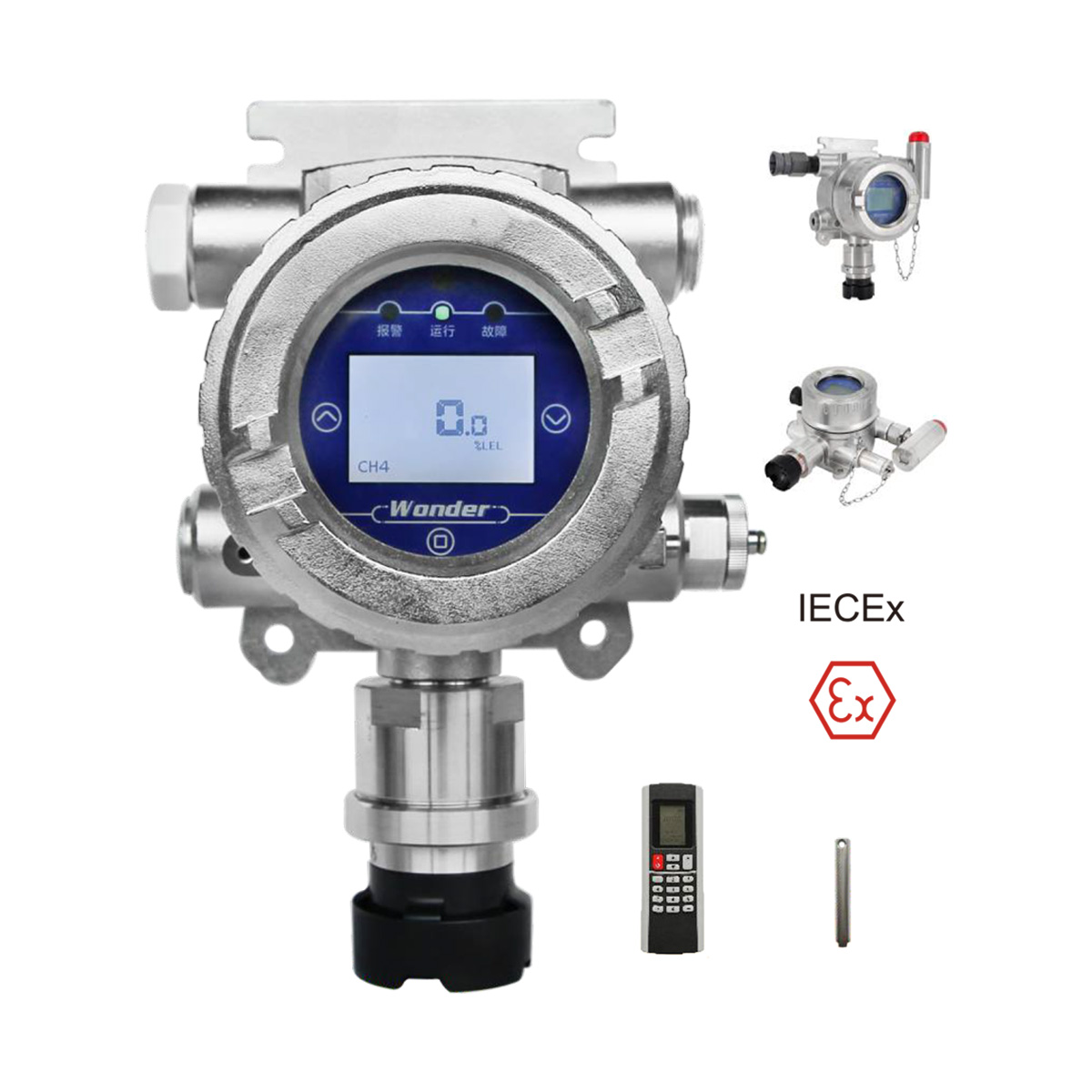 Detector fijo de gas Hanwei GTQ-WD6200 en acero inoxidable
