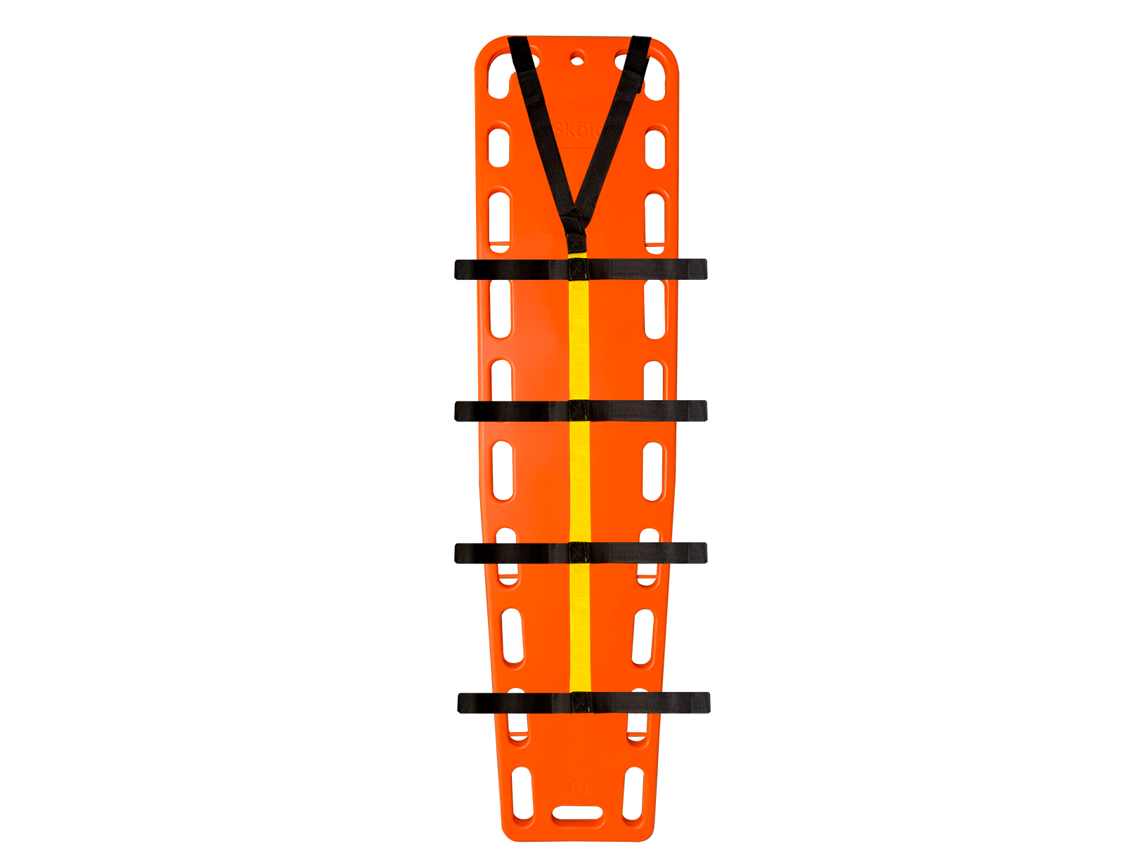 Camilla rígida naranja de HDPE con correas de inmovilización, Sköld Safety